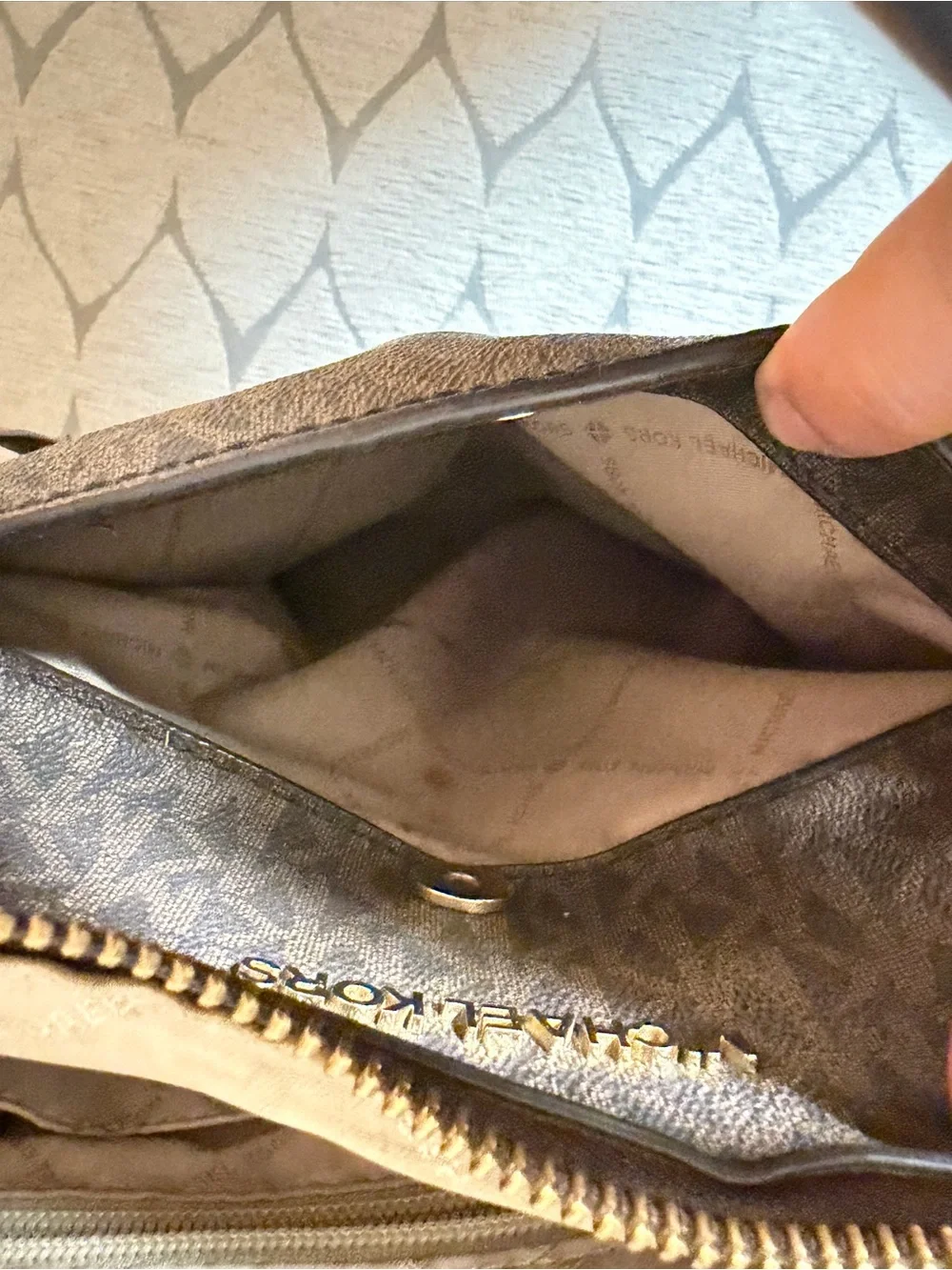 Michael Kors Brown MK Monogram Tote with Matching Wallet
